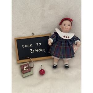 Vtg The Ashton-Drake Galleries Handcrafted Porcelain September School Girl Doll